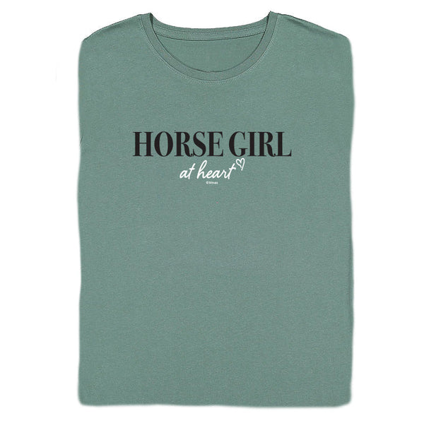 24103 Horse Girl at Heart Ladies Short Sleeve Tee, Basil