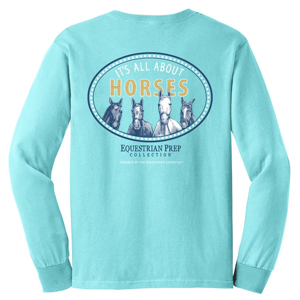EP332 It's All About Horses - Youth Comfort Colors Long Sleeve Tee