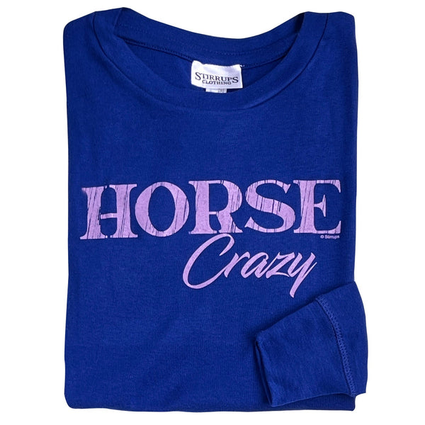 22556 - Horse Crazy Long Sleeve Girls Tee