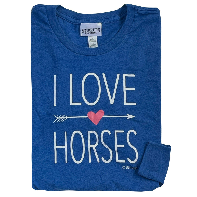 22566 - I Love Horses Youth Full Cut Long Sleeve Tee