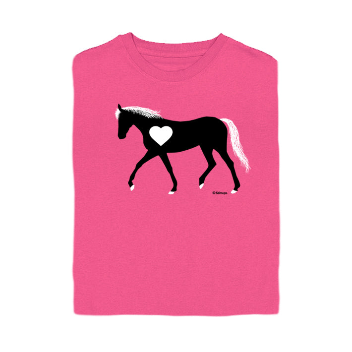 23132 Heart Horse Girls Short Sleeve Tee