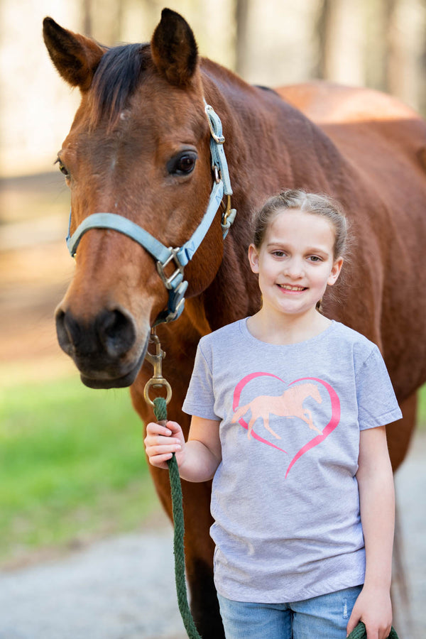 22169 Horse in Heart Girls Short Sleeve Tee