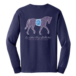 EP-103 Preppy Pattern Horse - Adult Comfort Colors Long Sleeve Tee