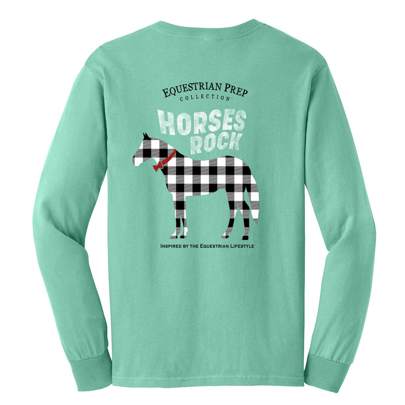 EP-107 Horses Rock - Adult Comfort Colors Long Sleeve Tee