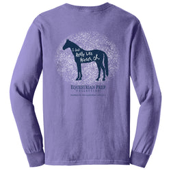 EP-189 I Just Really Like Horses - Adult Comfort Colors Long Sleeve Tee