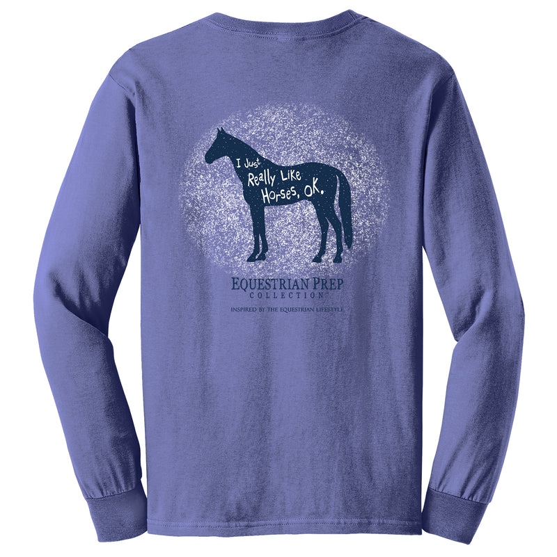 I Just Really Like Horses - Youth Comfort Colors Long Sleeve Tee EP-323