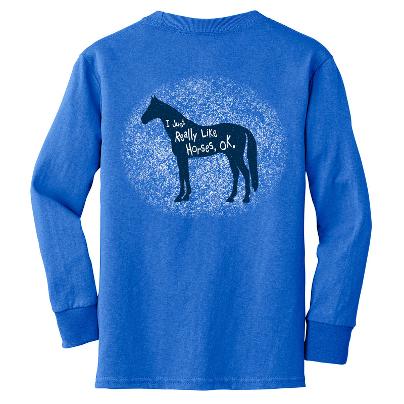 EP-375 I Really Like Horses - Youth Long Sleeve Tee