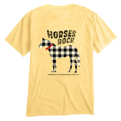 EP-98Y Horses Rock (Yellow} - Adult Short Sleeve Tee