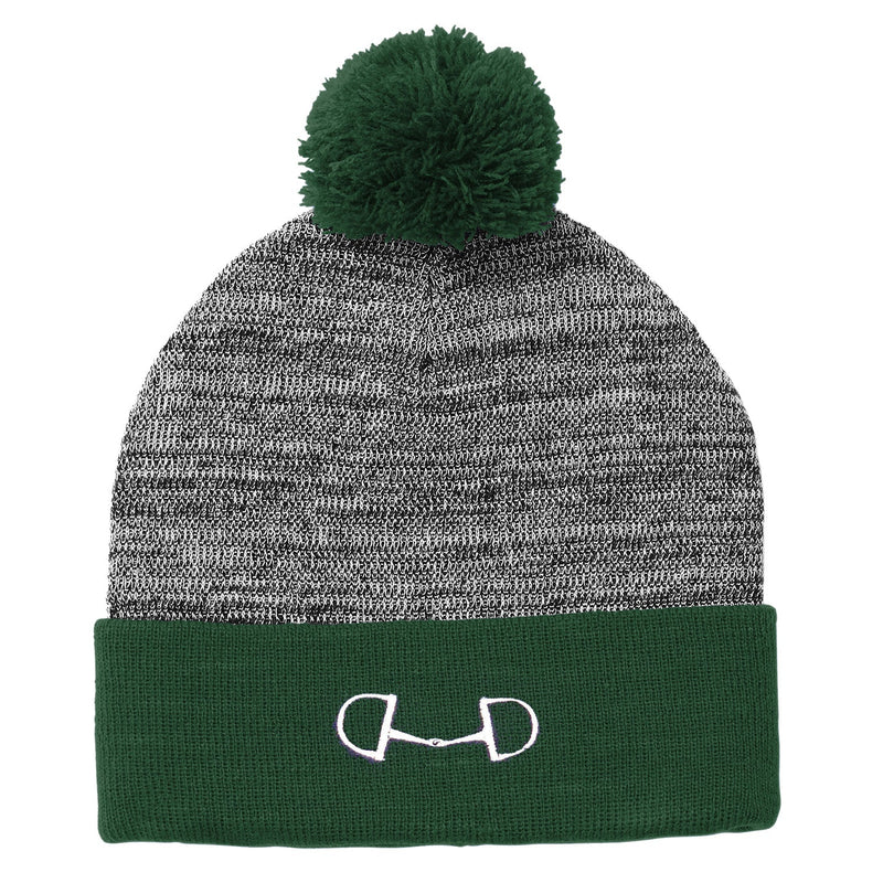 HA217 D-Ring Bit Hunter Green Pom Pom Beanie