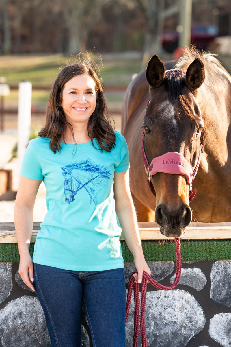 24107 Horse Head Ladies Short Sleeve Tee